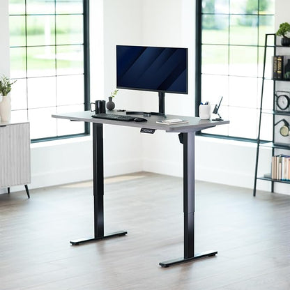 VIVO Electric 55 x 28 in Standing Desk, Memory Height Adjustment, 1B Series, Holds 220 lbs, One-Piece Dark Gray Top, Black Frame, DESK-KIT-1B55G