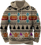 Halloween Hoodie Men Graphic Pumpkin Ghost Printed Sweatshirt Casual Trendy Long Sleeve Halloween Hooded Tops with Pockets
