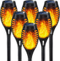 IkeeRuic Solar Lights Outdoor, Solar Torch Light with Flickering Flame for Outdoor Decor, Solar Garden Lights, Waterproof Outdoor Lighting, Flame Torches for Outside Patio Pathway Yard Decorations
