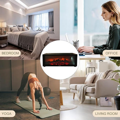 Humidifiers for Bedroom, 150ML Fireplace Essential Oil Diffuser, Aromatherapy Diffuser, with 7-Color Mood Light, Quiet Raindrop Cool Mist Air Humidifier for Bedroom, Office, Nursery, Plants- White