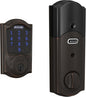 SCHLAGE BE469ZP CAM 716 SCHLAGE Connect Smart Deadbolt With Alarm Inbuilt Camelot Trim In Aged Bronze.