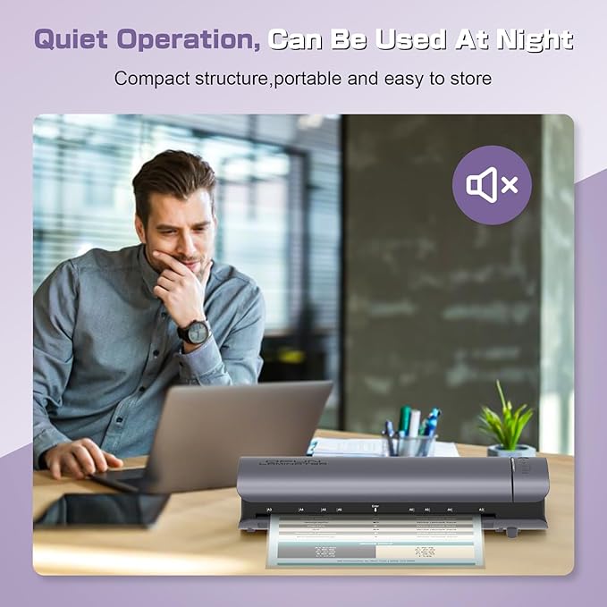 Office Presentation Laminator Machine 11x17 with Laminating Sheet A3/A4/A5, 3/5 Mil Thermal Cold Laminating Machine 13 inch Wide, 60s Warm-Up Office Presentation Laminator Machine (Gray)