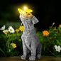 Garden Statues Dog Statue with Solar Butterfly, Ideal Gifts for Friends or Family's Birthday, Outdoor Decorations for Yard