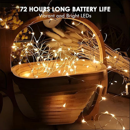 Bexdir 12 Pack Fairy Lights Battery Operated String Lights，7FT 20LED Waterproof Silver Wire Christmas Lights Outdoor,Firefly Mini Lights for Bedroom Party Birthday Wedding Home Decor