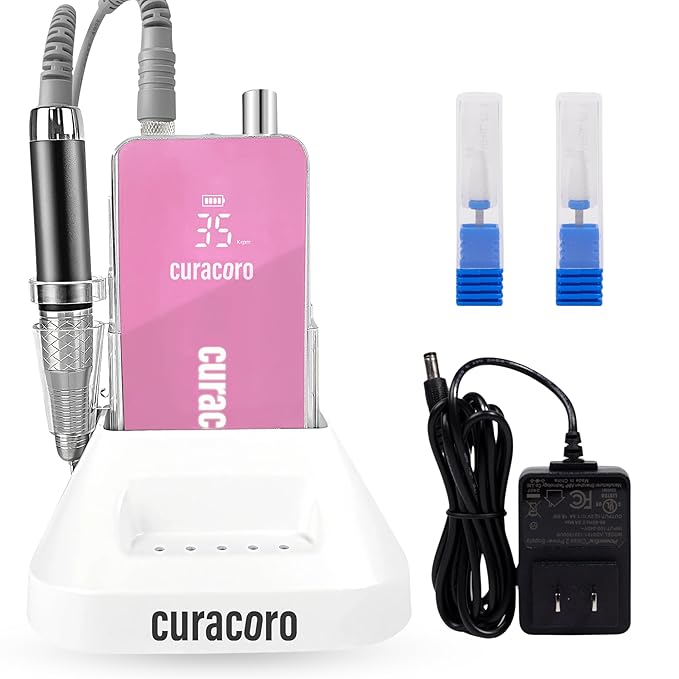 Curacoro Nail Drill 35000RPM Professional Brushless Electric Nail Drill Machine - Nail Efile for Acrylic Gel Nails, Low Noise Low Vibration