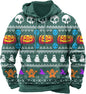 Halloween Hoodie Men Graphic Pumpkin Ghost Printed Sweatshirt Casual Trendy Long Sleeve Halloween Hooded Tops with Pockets