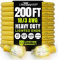200ft Outdoor/Indoor Extension Cord 10/3 Gauge Ultra Heavy Duty 3 Prong SJTW, Waterproof, Flexible Cold-Resistant Long Power Cord,10A 125V 1250W, Yellow by LifeSupplyUSA