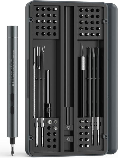 iFu Mini Electric Screwdriver, 90 in 1 Precision Screwdriver Set – Small Cordless Power Screwdriver with LED Light & 64 Magnetic Bits, Repair Tool for Phone Laptop Camera Watch Computer