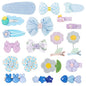 Hair Clips for Girls 19 Pcs Assorted Barrettes for Kids Spring Flower Bows Heart Purple Blue Cute Hair Accessories for Little Girls Teens Toddlers Child Kids