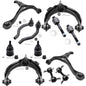 Detroit Axle - 12PC Front Upper Lower Control Arms, Lower Ball Joints, Sway Bars, Inner Outer Tie Rods Replacement for 2004-2008