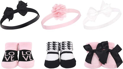 Hudson Baby Girl's Headband and Socks Giftset
