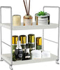 2-Tier Kitchen Spice Rack Standing Shelf-Bathroom Countertop Organizer-Vanity Tray Cosmetic & Makeup Storage,Perfect Storage Shelf for Bathroom,Bedroom,Kitchen,Vanity,Silver