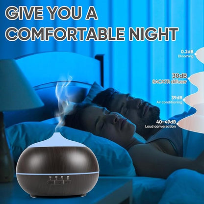 HAPPTWS 500ML Essential Oil Diffuser - BPA Free Ultrasonic Aromatherapy Diffuser, with 7-Color Lights Waterless Auto Shut Off for Home、Room、pet Room - Black