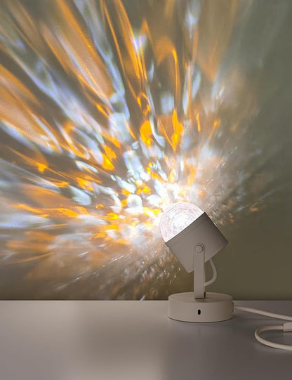 Joyzy Plug in Dynamic Ocean Wave Table Lamp Water Ripple Night Light Projector for Room Christmas Party Decoration Lighting Color Changing Ambient Lamp Vivid Water Wave Effect Lights Projection