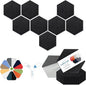 Mollywell Hexagon Acoustic Panels, High Density, Soundproofing, Decorative Noise Reduction Felt Wall Tiles for Ceilings, Home Office & Gaming Room (Black), 12x10x0.4 Inch