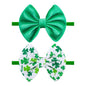 Velvet Baby Headbands 3 Count, Green Shamrock Print, Soft Nylon & Velvet Fabric, One Size Fits All, Hair Accessories for Baby Girls, St. Patrick's Day & Everyday Occasions