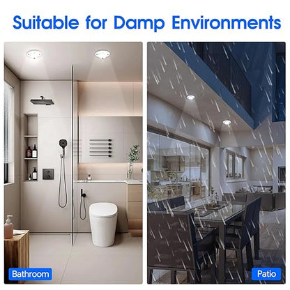 Energetic 4.7 Inch Motion Sensor Closet Ceiling Lights, LED Under Cabinet Lights Wired, Flush Mount Ceiling Lighting Fixtures for Bedroom, Kitchen, Hallway, Wet Location, 120V, 5000K, White, 1 Pack