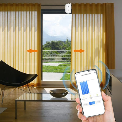 Wireless Automatic Curtain Motor for Track and Rod Systems - Smart Home Automation Device with Bluetooth Connectivity and Integrated Sensors - 4000mAh Rechargeable Battery (U-rail Type Pack of 2)