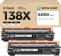 138X Toner Cartridge 2-Black with chip High Yield Replacement for HP 138X W1380X 138A W1380A Compatible with HP LaserJet Pro 3001dw 3001fdw MFP 3101fdw Printer Ink 3001dwe 3001fdwe 3101fdwe All-in-One