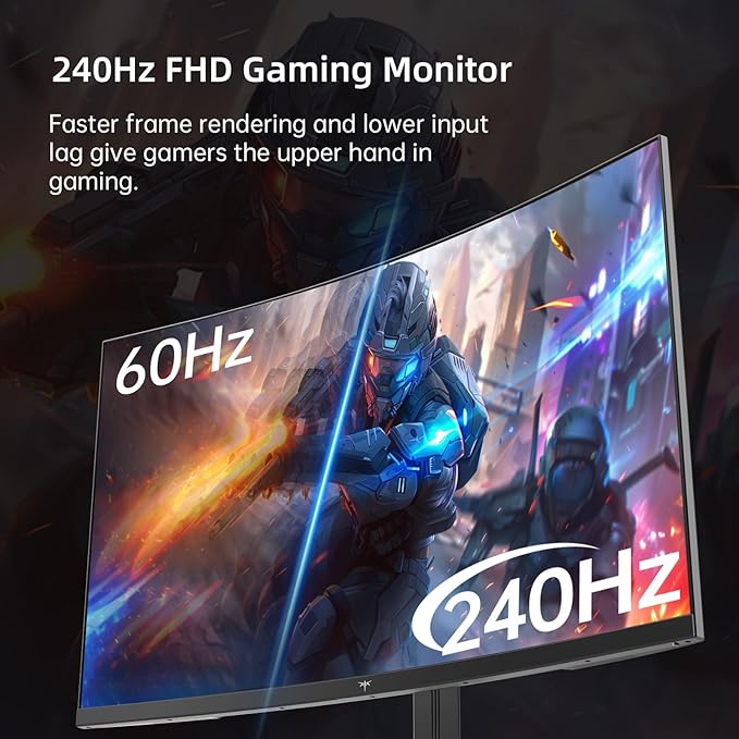 KTC 32 Inch 240Hz Curved Gaming Monitor, FHD 1080P 1500R HDR Gaming PC Monitor, FreeSync, Ultra-Fast 1ms Monitor for Gamer, 3500:1 Contrast, HDMI 2.0 x 2, DisplayPort 1.4 & USB 2.0, H32S17F