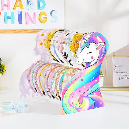 FIOBEE Girls Headband Holder Organizer Unicorn Headband Storage Hair Accessories Organizer Hairband Display Stand Home Room Decors for Kids