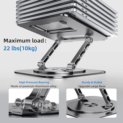 MCHOSE Laptop Stand with 360° Rotating Base, Foldable Adjustable Computer Holder, Ergonomic Design Compatible with MacBook Air Pro, Dell XPS, HP, Lenovo More 10-17" (A-Space Grey)