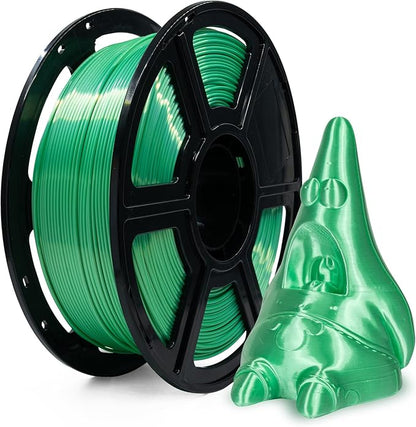 Flashforge 3D Printer Filament Silk PLA 1.75mm 1kg Spool-Dimensional Accuracy +/- 0.02mm (Green)