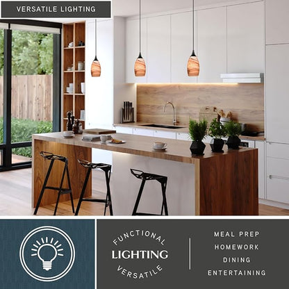 VAXCEL Milano Bronze Mini Pendant Ceiling Light Amber Swirl Glass