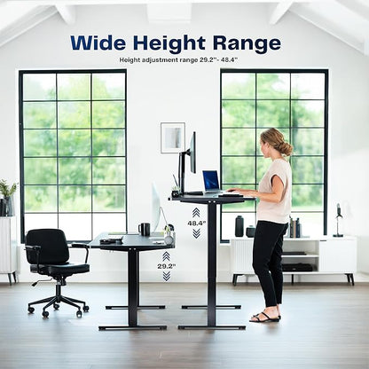 VIVO Electric 48 x 30 in Standing Desk, Memory Height Adjustment, 1B Series, Holds 220 lbs, One-Piece Light Wood Top, Gray Frame, DESK-KIT-1G5C