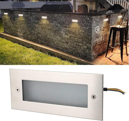 LED Step Light, Weatherproof Aluminum Alloy Stair Wall Lighting for Indoor Outdoor Stairs Steps Basements Corridors, Warm White 3000K, 17cm Length
