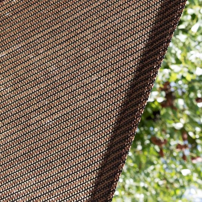 Amgo Custom Size 23' x 24' Brown Rectangle Square Sun Shade Sail UPF50+ AGTAPR1620, Order to Make Canopy Awning, 95% UV Blockage, Water & Air Permeable, Commercial and Residential (We Customize)