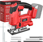 Ecarke Cordless Jig Saw Compatible With Milwaukee 18V Battery, Brushless, 4 Orbital Sets, 7 Speeds Dial Control, Dust-Blowing, ±45° Bevel Cuts, LED Light and 6PCS Blades For Cutting (Without Battery)