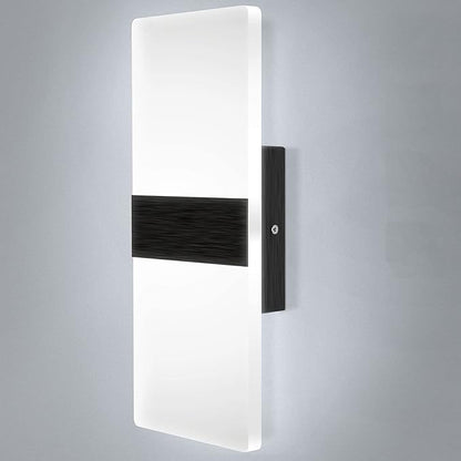 Lightess Modern Wall Sconce Dimmable Sconce Wall Lighting 12W Black Indoor Wall Lamp Acrylic Wall Mounted Lighting Fixture for Bedroom Living Room Hallway, Cool White
