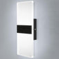 Lightess Modern Wall Sconce Dimmable Sconce Wall Lighting 12W Black Indoor Wall Lamp Acrylic Wall Mounted Lighting Fixture for Bedroom Living Room Hallway, Cool White