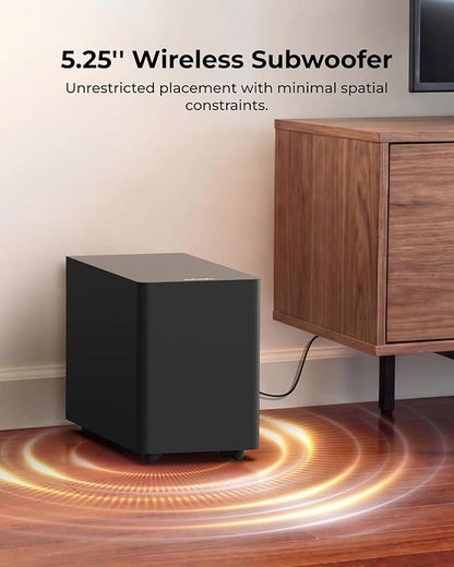 ULTIMEA 2.1ch Surround Sound Bar with Wireless Subwoofer, VoiceMX & BassMX, App Control, 240W Peak Power Soundbar for Smart TV, Adjustable Bass, HDMI, Optical, Bluetooth 6.0, Poseidon M30 (2026 Model)