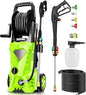 Pressure Cleaner High Power Cleaner with 4 Pressure Nozzle and Foam Cannon, powerCleaners for Home, Car Washing, Fence Cleaning, Patio, Green
