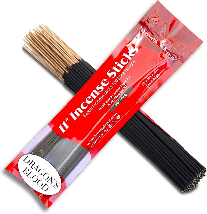 Black Paspberry Vanilla 11'' Incense Sticks. Approx. 85 to 100 Sticks Per Bundle, Each Natural Stick Burns for 45 mins to 1 Hour Each. Long Lasting. Guarantee 100% Pure