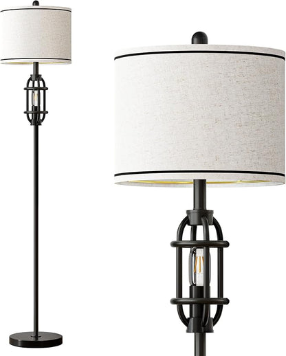 62.5" Floor Lamp for Living Room Industrial Black Standing Tall Lamps for Bedroom Mid Century Modern Corner Floor Lamps for Office Nursery Reading Light Room Lamp, Bulbs Included