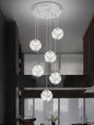 ykolupty LED Staircase Chandelier Modern Crystal Globe Pendant Light Crystal Chandeliers for High Ceilings, Hanging Lighting Fixture for Villas Foyer Hallway Entryway (6-Lights)