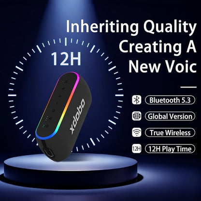 xdobo X8 III Portable Bluetooth Speaker Small Bluetooth Speaker Waterproof: IPX7 Computer Speakers Wireless with RGB Lights for Home/Outdoor/Party/Beach/Birthday Gift