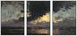 wall26 Framed Canvas Print Wall Art Set Moody Harbor Dusk with Storm Clouds Illustrations Modern Art Decorative Multicolor for Living Room, Bedroom, Office - 16"x24"x3 WHITE