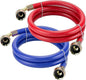 4 FT Rubber Washing Machine Hoses with 90 Degree Elbows by Fetechmate No-Lead Burst-proof Hot and Cold Water Supply Washer Hoses for Washing Machine - 2 Packs by Fetechmate