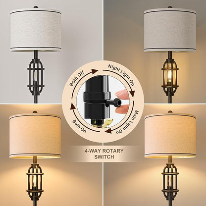 62.5" Floor Lamp for Living Room Industrial Black Standing Tall Lamps for Bedroom Mid Century Modern Corner Floor Lamps for Office Nursery Reading Light Room Lamp, Bulbs Included