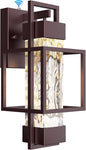 Modern Outdoor Light Fixture Dusk to Dawn Outdoor Lighting, 15" H Exterior Wall Sconce Waterproof Porch Light, Outside Light for House with Water Glass for Garage Doorway, Oil Rubbed Bronze