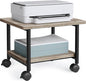VASAGLE Heavy-Duty Printer Stand with Locking Wheels, 2-Tier Industrial Mobile Cart with Storage Shelf, Under Desk Printer Table for Home, Office, 13.4" Height, Heather Greige and Black UOPS002B02