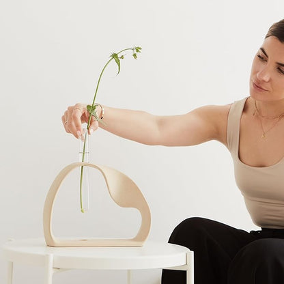 Ceramic Vase for Minimalist Home Decor - Boho Pampas Grass Vase - Stem Flower Vase for Coffee Table, Office Desk, Living Room, Kitchen, Wedding - Modern Vase for Centerpiece Table Decoration