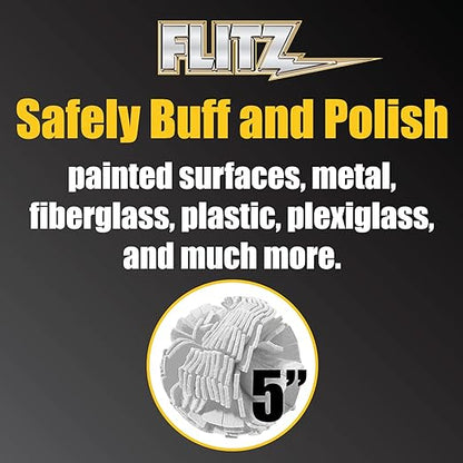 Flitz Car Buffing Kit (Basic) - USA-Made Car Care Kits for Vehicles - Includes 1lb Polish, 5" Buff Ball & 4 Microfiber Cleaning Cloths - Car Polishers and Buffers Kit to Remove Rust, Oxidation, & More