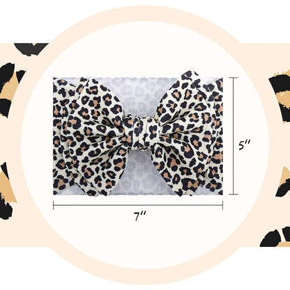 YanJie Bows for Baby Girl Leopard Print Headbands for Girls 7’’ Brown Bow Toddler Hair Accessories Newborn Infant Baby Headband