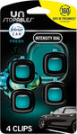 Febreze Car Air Freshener, Odor-Fighting Automotive Vent Clip, Scented Car Accessories, Long Lasting for Strong Odors, Unique Stocking Stuffer, Unstopables Fresh Scent, .07 fl oz, 4 Count
