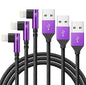 10ft iPhone Charger Cable,3Pack 90 Degree Charging Cable, [Apple MFi Certified] Long Lightning Cable Fast Charging Cord Compatible for iPhone 14/13/12/11/Pro/Max/Mini/X/Plus/8/7/6/Plus/ - Purple